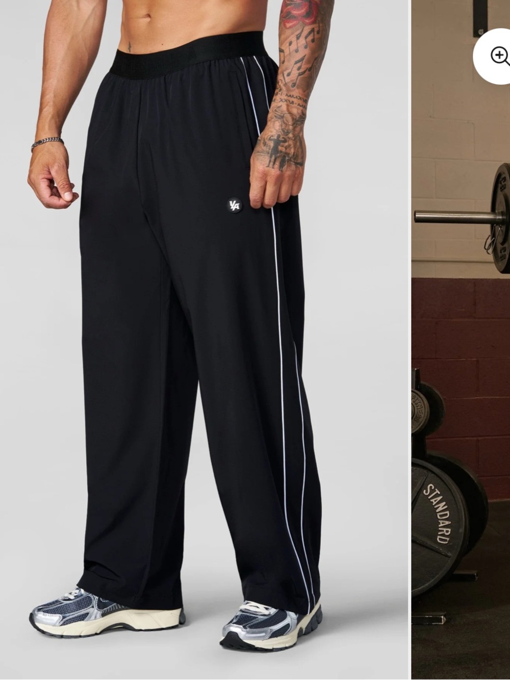 YoungLA Black Sweatpants with White Side Piping